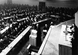 Первая сессия Генеральной Ассамблеи ООН открылась в зале Вестминстерского дворца, Лондон, 10 января 1946 г.